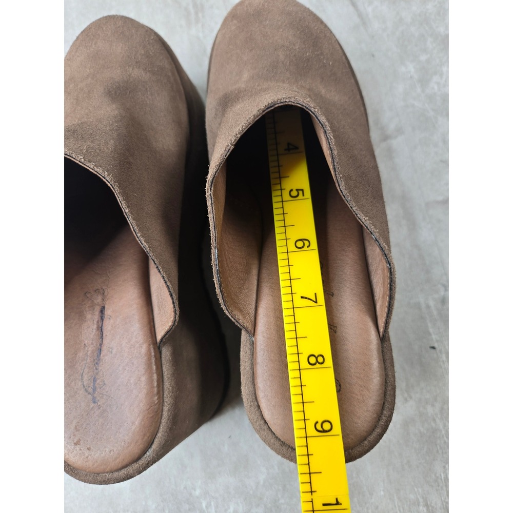 Free People Avery Platform Wedge Mules Sz 7.5 Brown Suede Chunky Clogs Retro Y2K - Picture 5 of 11